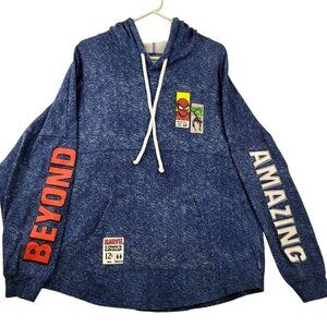 Marvel Spider Man Spirit Jersey Hoodie Large Blue Beyond Amazing Comic Graphics